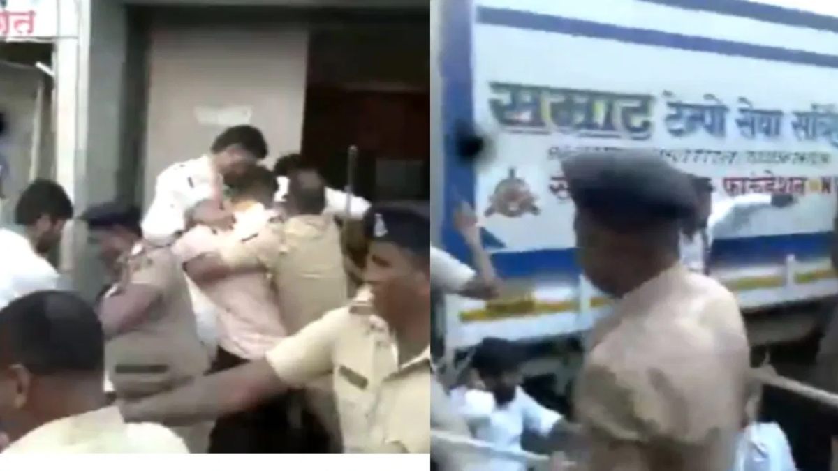 BJYM कार्यकर्ताओं ने कांग्रेस कार्यालय में की तोड़फोड़, पुलिस ने भांजी लाठी