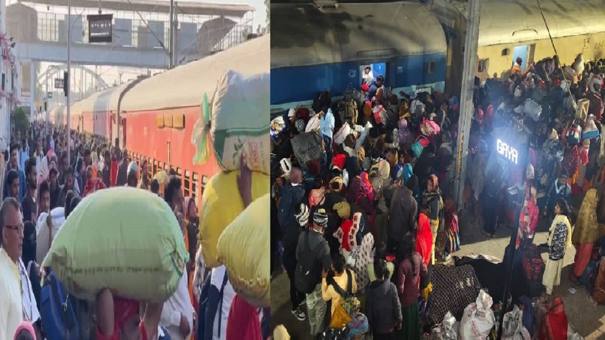 पटना के बाद अब गया स्टेशन पर भारी बवाल, बेकाबू भीड़ ने कालका मेल पर किया हमला, एसी कोच के शीशे तोड़े…