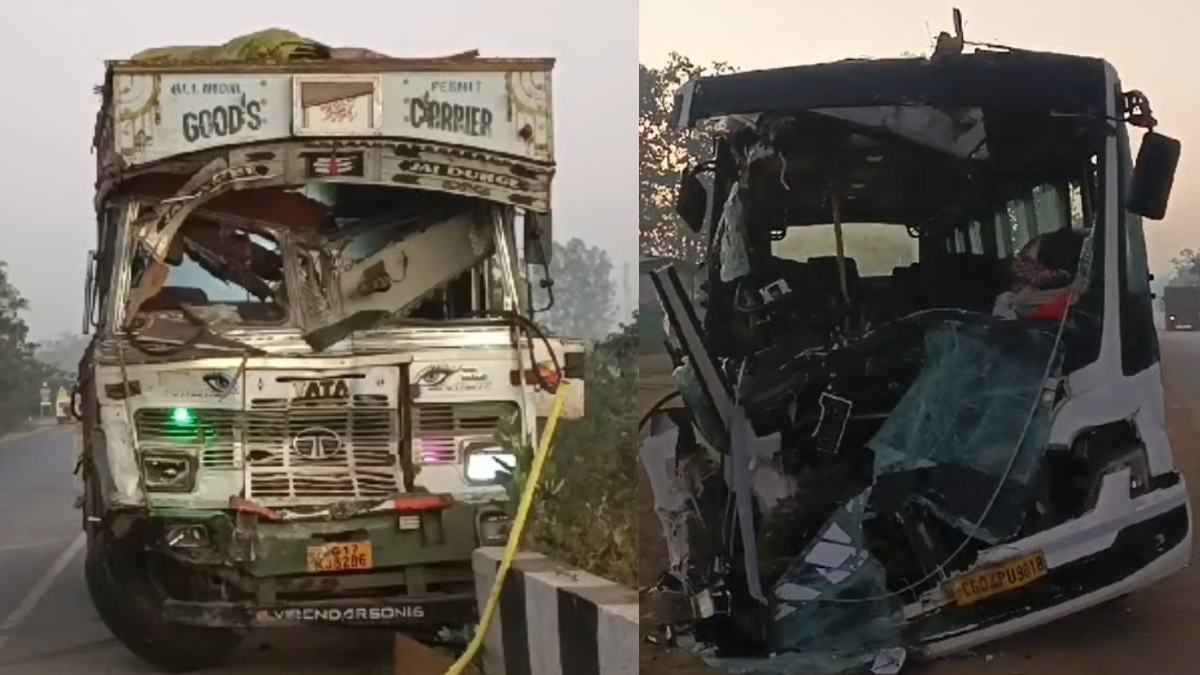 CG Accident : स्कूली बच्चों से भरी बस-ट्रक में भिड़ंत, हादसे में 2 की मौत, घायल 12 बच्चों का अस्पताल में इलाज जारी