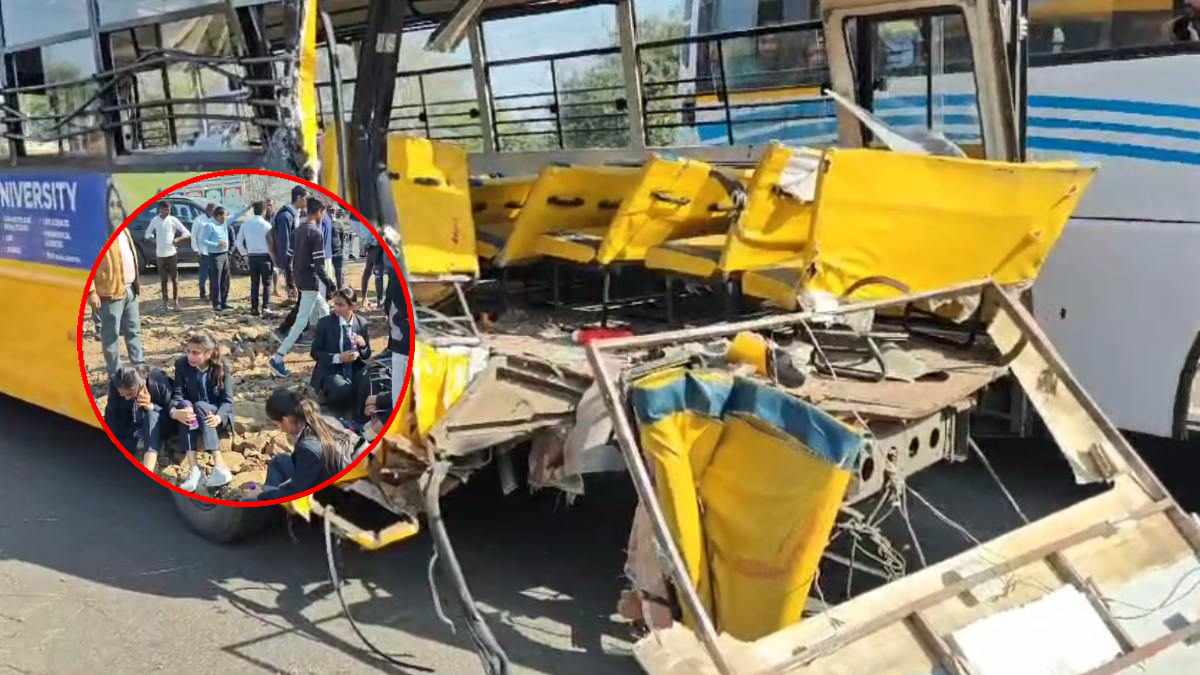 राजधानी में भीषण सड़क हादसा: ट्रक ने कॉलेज बस को मारी टक्कर, 6 बच्चों की हालत गंभीर
