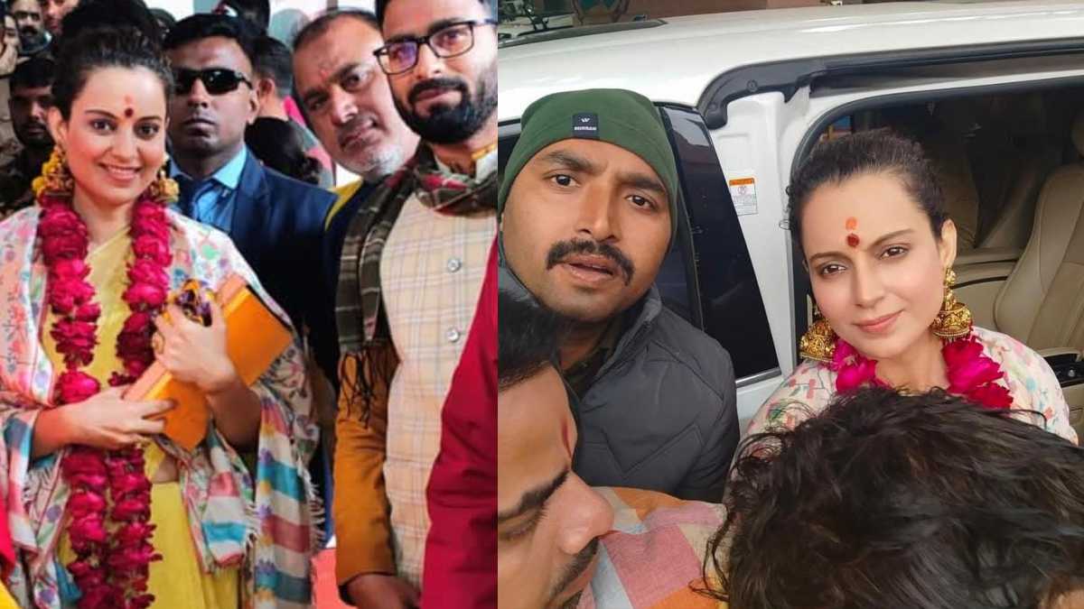 अभिनेत्री और भाजपा सांसद कंगना रणौत ने किए मां बगलामुखी देवी के दर्शन, वनखंडेश्वर महादेव का किया जलाभिषेक