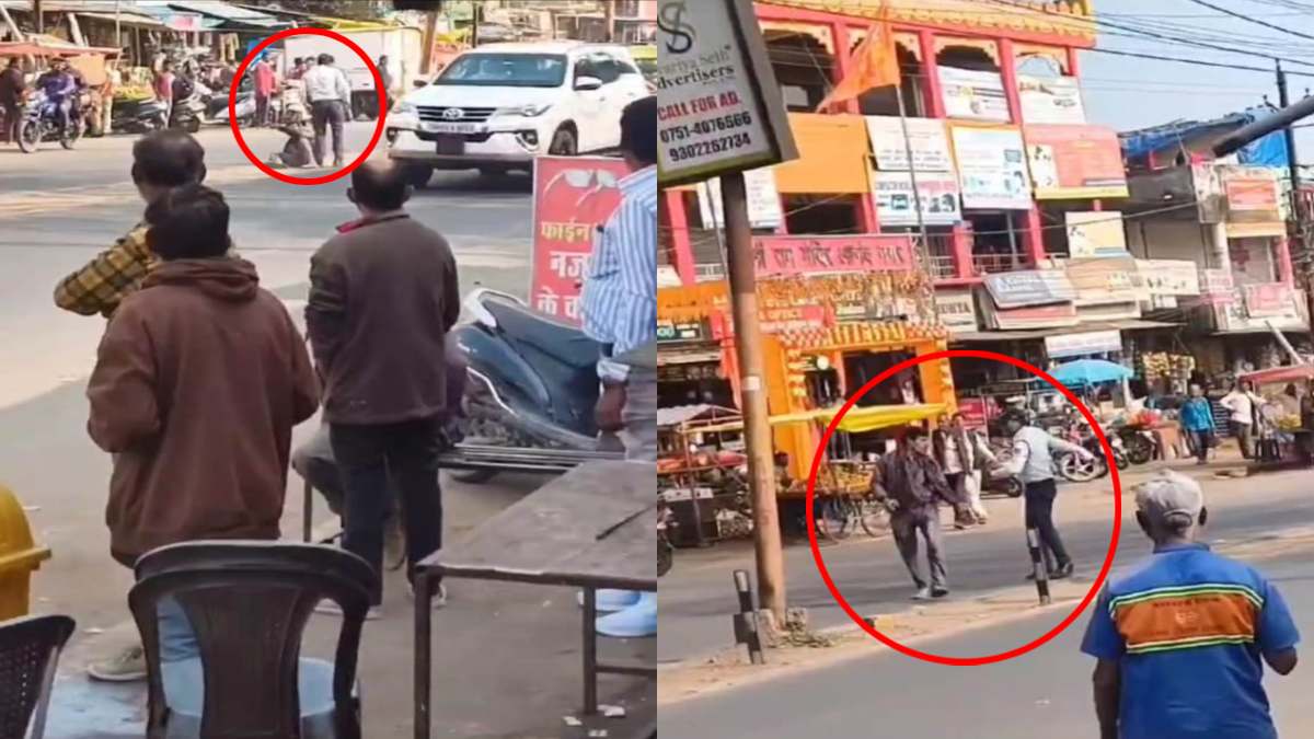 ट्रैफिक पुलिसकर्मी की दबंगई: राज्यपाल के काफिले के पास पहुंचे युवक की कर दी पिटाई, VIDEO VIRAL