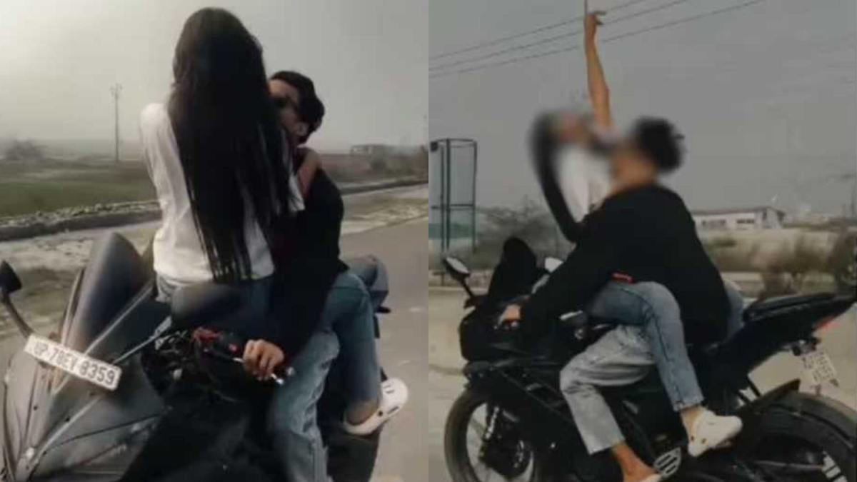 ‘खुल्लम-खुल्ला प्यार करेंगे हम दोनों’: लड़की को पहले बाइक की टंकी पर बिठाया, फिर रोमांस करने में मस्त हुआ युवक, देखें आशिकी का VIDEO