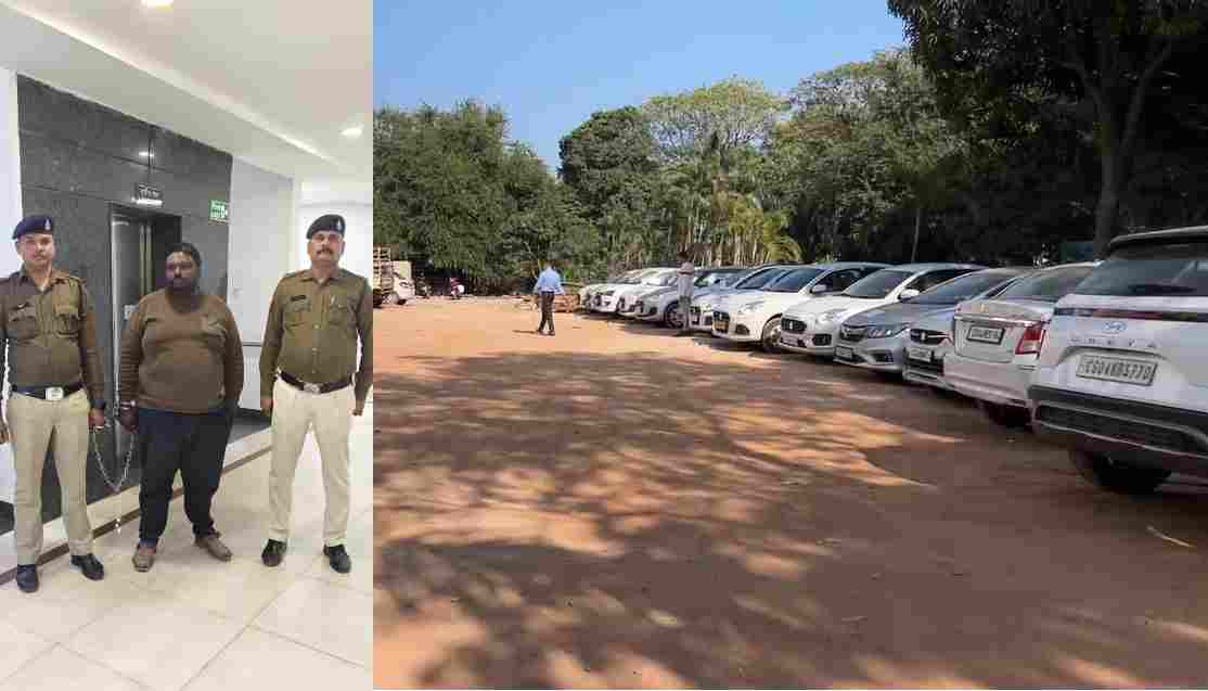 करोड़ों की धोखाधड़ी का भंडाफोड़ : महंगे वाहनों को किराये में लेकर दूसरे को बेचने वाला आरोपी गिरफ्तार, 23 चारपहिया वाहन जब्त