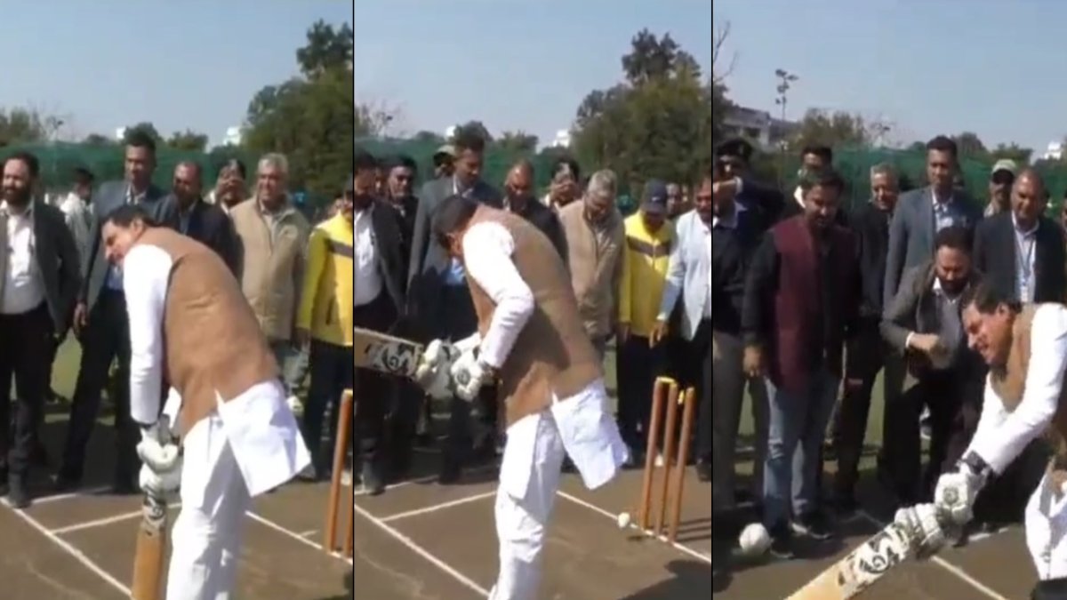 इंटरप्रेस क्रिकेट टूर्नामेंट के शुभारंभ पर CM डॉ. मोहन ने थामा बल्ला, बॉल पर लगाए शानदार शॉट्स, देखें VIDEO