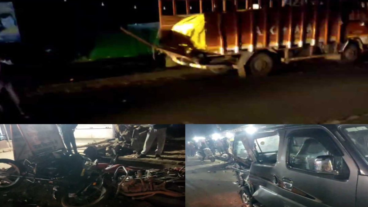 जबलपुर में फिर दिखा रफ्तार का कहर: बेलगाम ट्रक ने आधा दर्जन से ज्यादा गाड़ियों को किया चकनाचूर, 4 लोगों को भी मारी टक्कर, एक की हालत गंभीर, ड्राइवर फरार