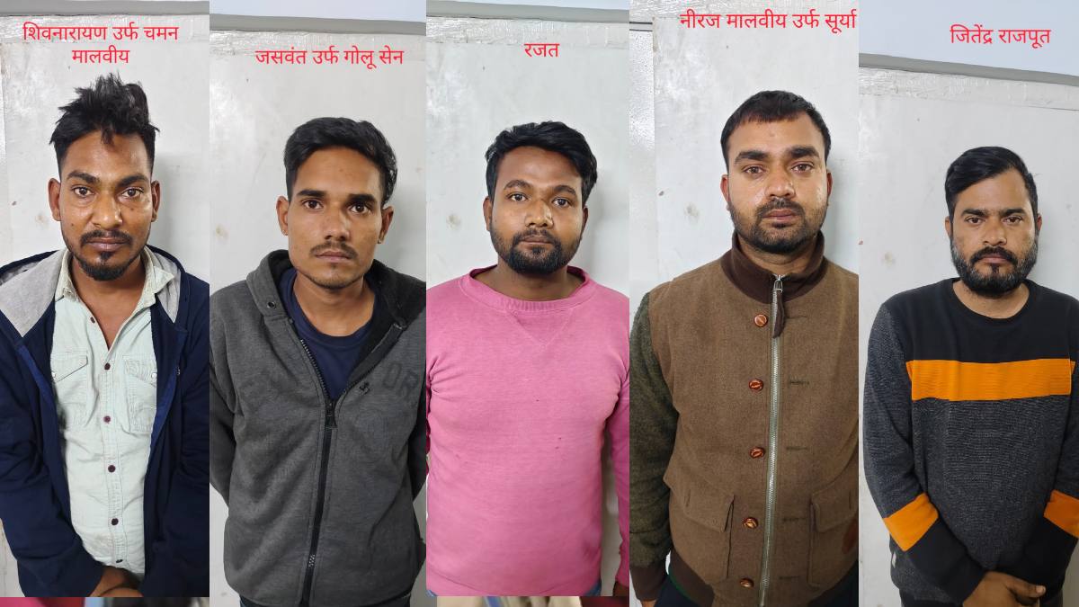 चोरी की कई घटनाओं का पर्दाफाश: पुलिस ने 5 आरोपियों को किया गिरफ्तार, 16 लाख सामान जब्त