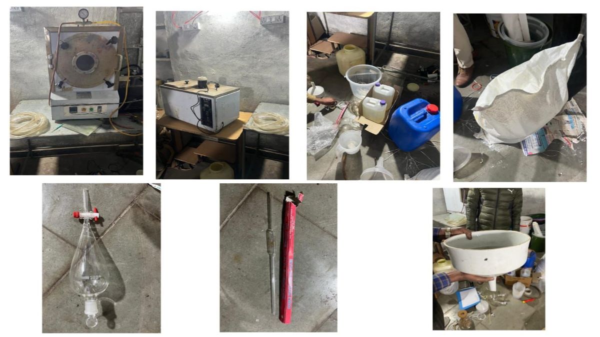 ड्रग्स के खिलाफ बड़ी कार्रवाईः एमडीएमए पाउडर बनाने वाली फैक्ट्री पर छापा, खेत के बीच बनाया जा रहा था Drugs, कई रसायन और उपरकण बरामद