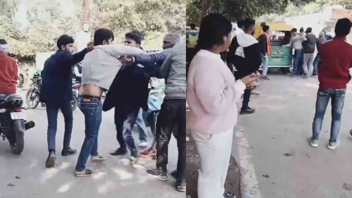छात्रों के दो गुटों में मारपीट, बीच बचाव करने पहुंची पुलिस, Video वायरल