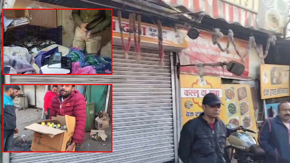 पुलिस और आबकारी विभाग की संयुक्त कार्रवाई: ढाबे पर छापा मार जब्त की 16 पेटी देशी और विदेशी अवैध शराब, VIP रुम में मिली नोट गिनने की मशीन