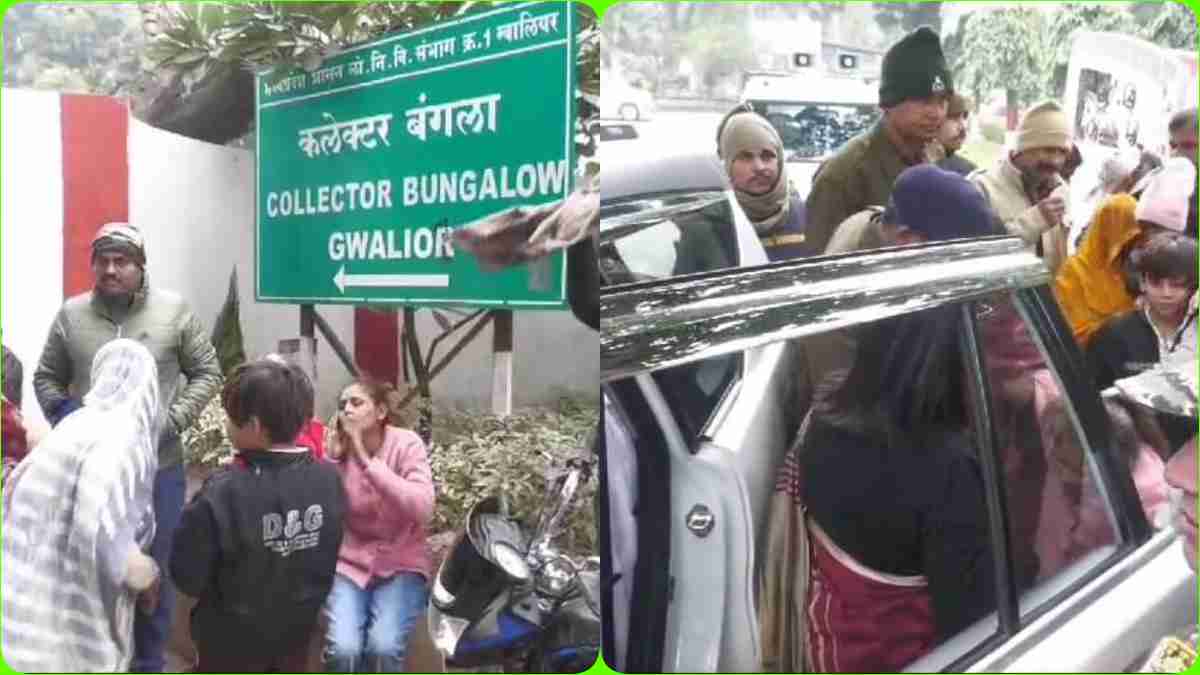 कड़कड़ाती ठंड में टूटेगा गरीबों का आशियाना: सरकारी भूमि से अतिक्रमण हटाने के दौरान बेघर होने वाले परिवार ने दिया धरना, कलेक्टर ने गाड़ी रोककर मदद का दिया आश्वासन
