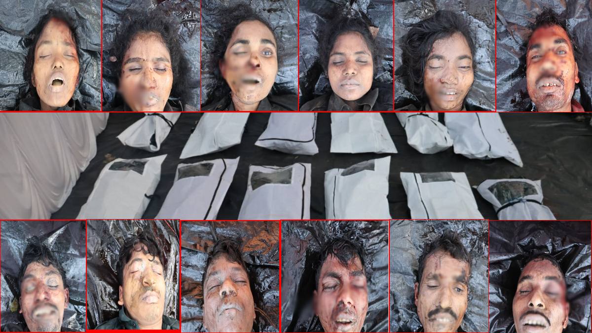 बीजापुर पुलिस-नक्सली मुठभेड़ : 5 महिला समेत 12 हार्डकोर माओवादियों के शव बरामद, भारी मात्रा में मिले हथियार