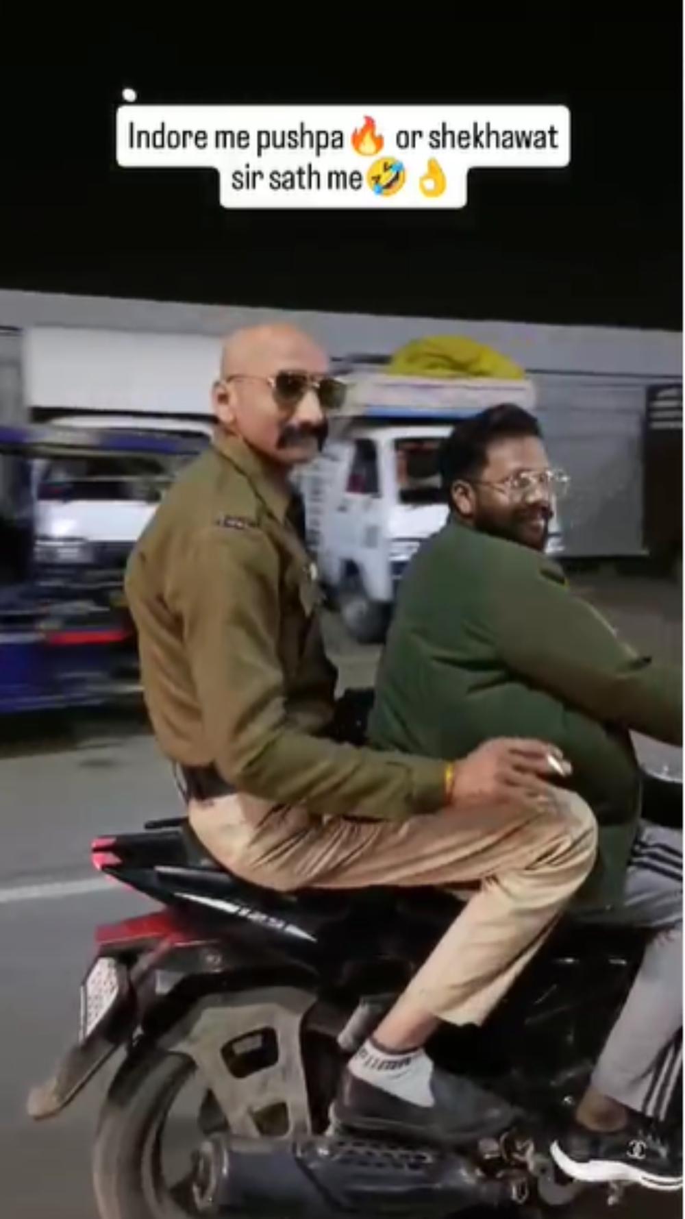 इंदौरी शेखावत को पुलिस अफसर ने किया तलबः पुष्पा फिल्म की तर्ज पर हाथों में सिगरेट और ट्रैफिक नियम तोड़ते पुलिसकर्मी का वीडियो वायरल, नोटिस जारी
