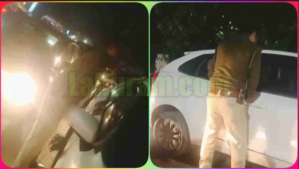 सब्र तो कर लेते SI साहब: नशे में धुत पुलिसकर्मी ने बीच सड़क किया पेशाब, लोगों ने बनाया Video