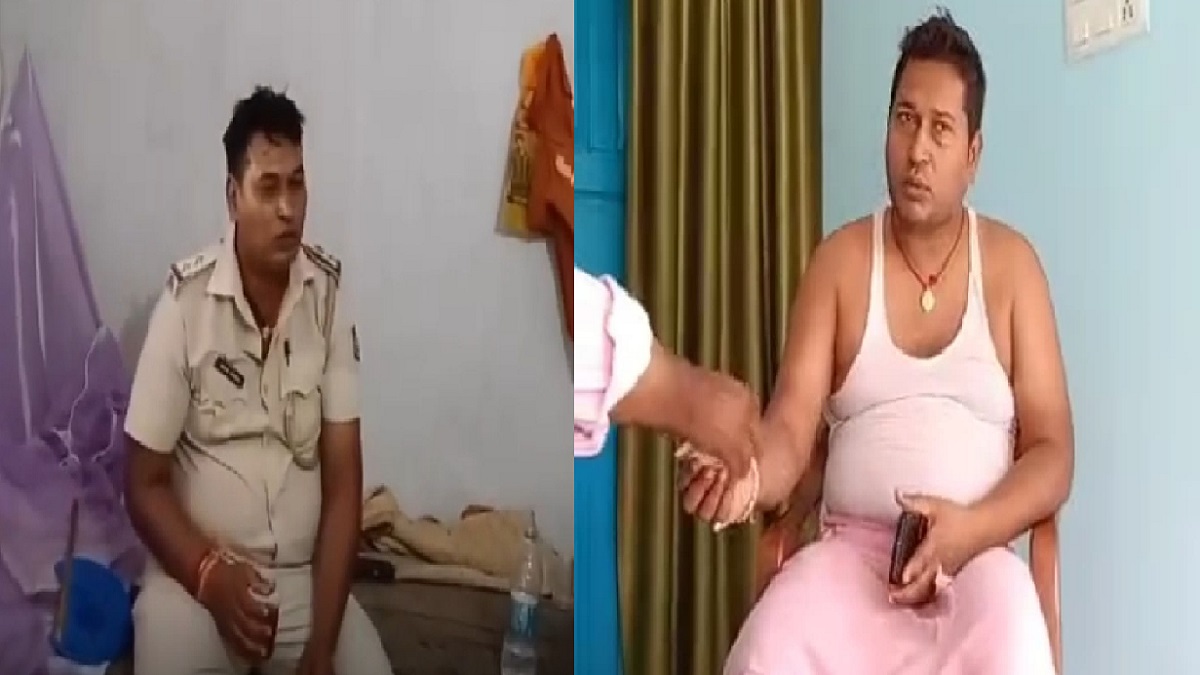 बिहार का ये वर्दी वाला तो बड़ा रंगबाज निकला! आफिस में छलकाता है जाम और घर बुलाकर लेता है घूस, VIDEO वायरल