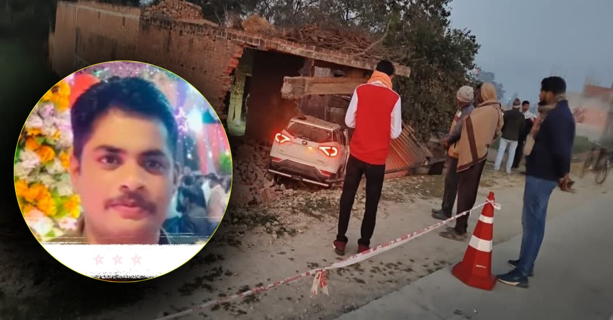 पुलिस की गाड़ी हादसे का शिकार : अनियंत्रित होकर दुकान में घुसी, दरोगा की मौत, सिपाही समेत 3 घायल