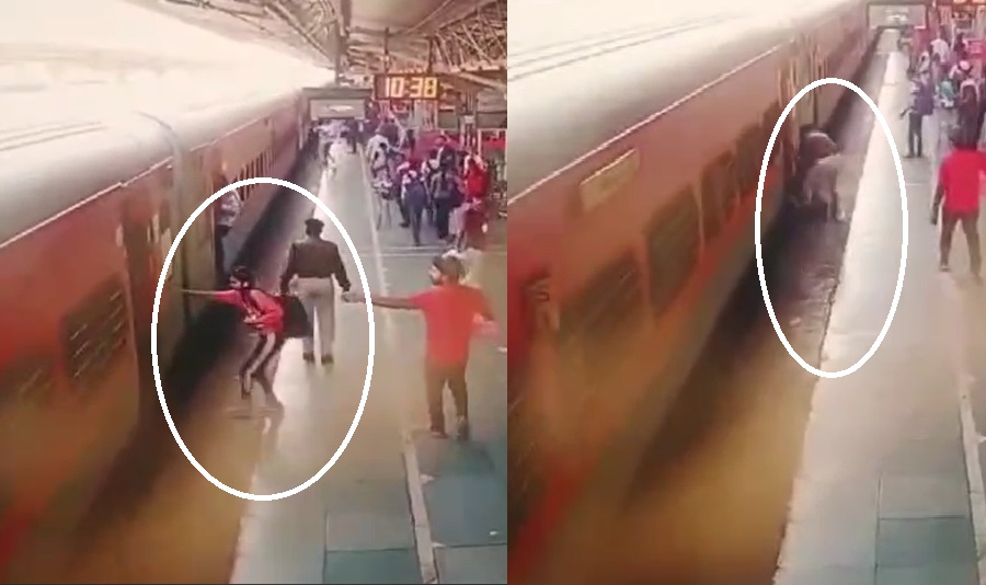 RPF latest News: चलती गोंडवाना एक्सप्रेस में चढ़ने की कोशिश कर रही युवती गिरी, RPF आरक्षक ने बचाई जान… देंखे Video