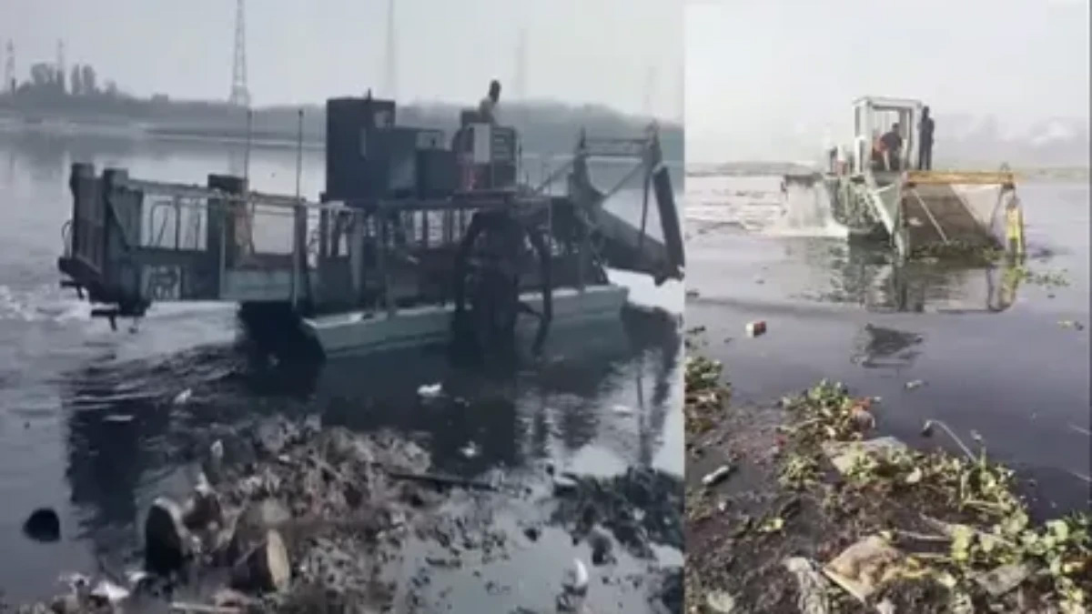 Delhi: सरकार गठन से पहले एक्शन में LG, दिल्ली में शुरू हुआ मैली यमुना का सफाई अभियान, कई मशीनें तैनात, देखिए VIDEO