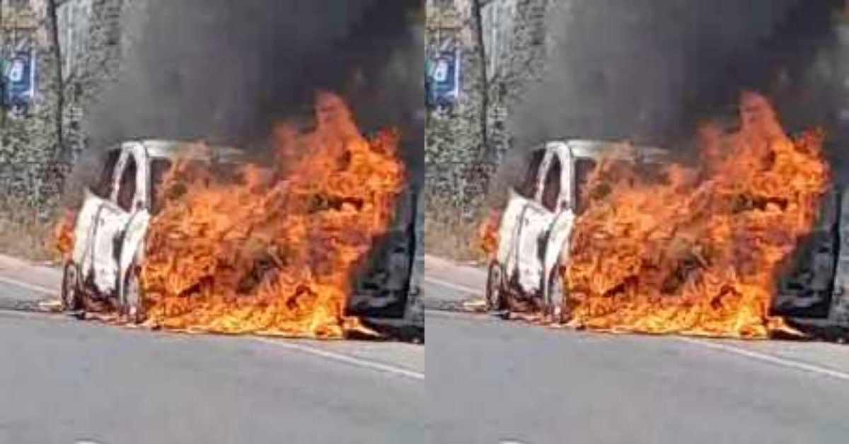 ओ भाई! बड़ा डरवाना नजारा है ये…नेशनल हाइवे पर चलती कार बनी आग का गोला, जानिए आखिर CAR सवार लोगों का क्या हुआ?