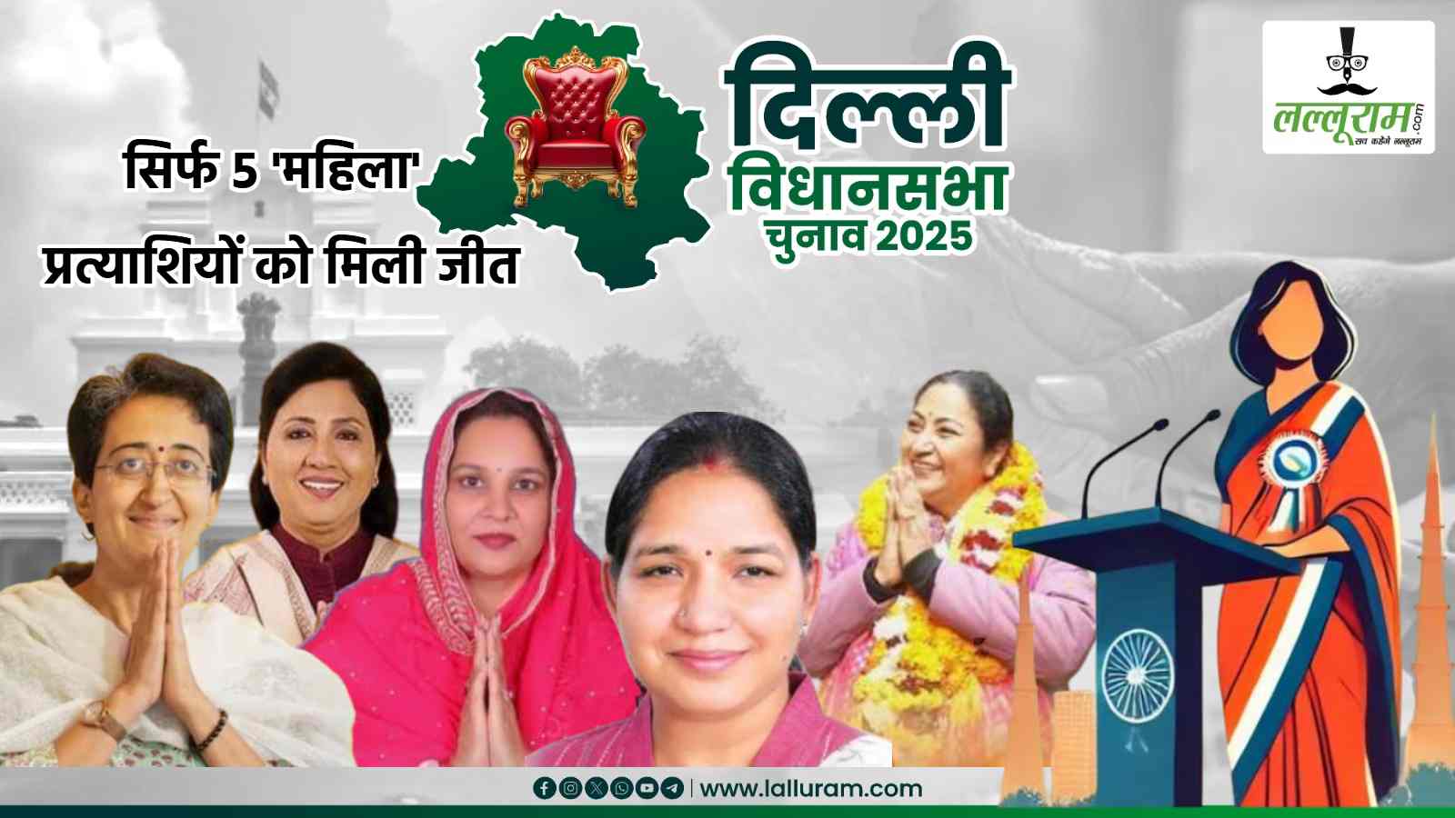 96 में से सिर्फ 5 महिलाओं ने मारी बाजी: दिल्ली की राजधानी में आधी आबादी का घट रहा रुतबा, एक दशक में सबसे कम, 1998 में इतनी महिला MLA पहुंचीं थी विधानसभा