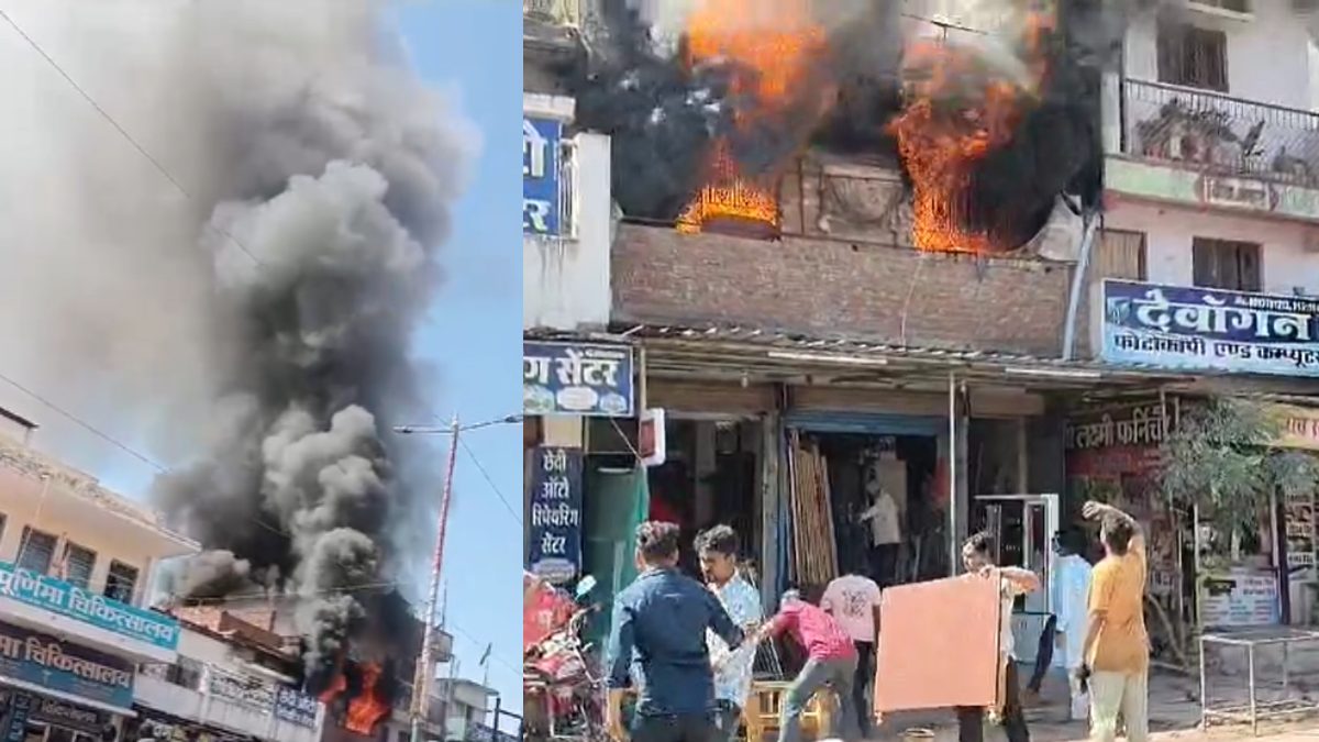Fire In Shop : फर्नीचर दुकान में अचानक लगी भीषण आग, लाखों का सामान जलकर खाक, अबतक नहीं पहुंची दमकल वाहन, देखें Video 