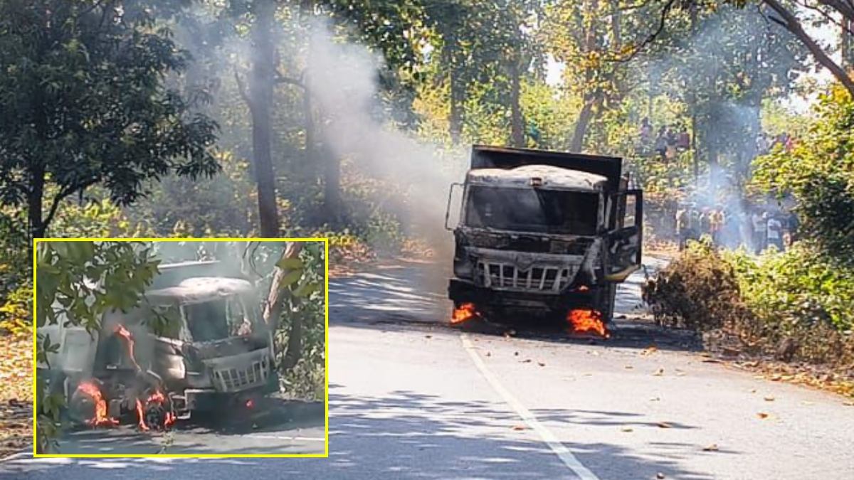 Truck Fire Video: चलती हाइवा में लगी आग, चालक-परिचालक ने वाहन से कूदकर बचाई जान, आवागमन बाधित