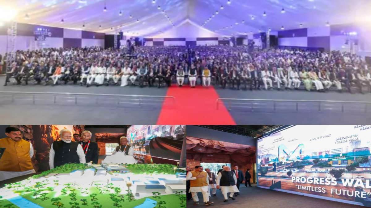Global Investors Summit: पीएम मोदी उद्योगपतियों के साथ पहली कतार में बैठे, एमपी की प्रोगेस वॉल और विकास से जुड़ी प्रदर्शनी देखी
