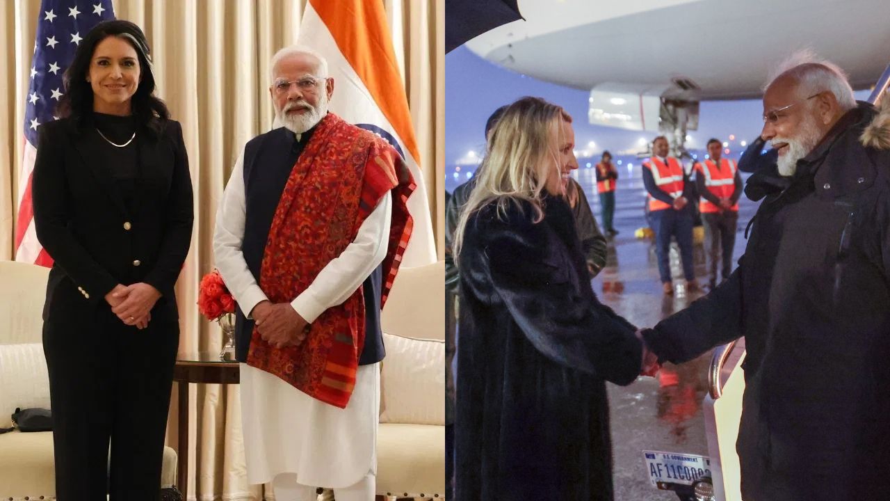 PM Modi US Visit: फ्रांस के बाद अमेरिका पहुंचे PM मोदी, भारतीयों ने किया जोरदार स्वागत, तुलसी गबार्ड से मिले, व्हाइट हाउस में डोनाल्ड ट्रंप से इन मुद्दों पर होगी बात