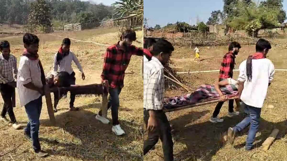 खाट पर सिस्टम: सड़क के अभाव में नहीं पहुंच पाई एम्बुलेंस, दर्द से कराहती गर्भवती को परिजन ऐसे लेकर पहुंचे अस्पताल