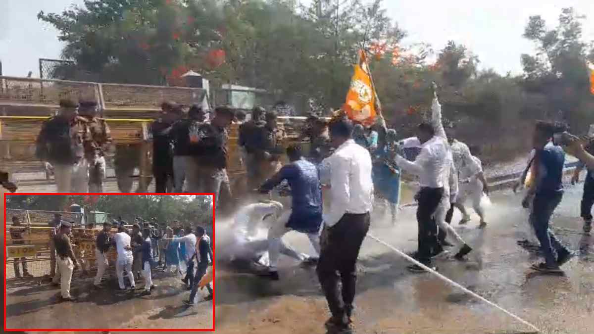 बेरोजगारी और नशे के खिलाफ यूथ कांग्रेस का प्रदर्शन, पुलिस से हुई झड़प, तो प्रदर्शनकारियों पर वाटर कैनन से पानी का किया छिड़काव