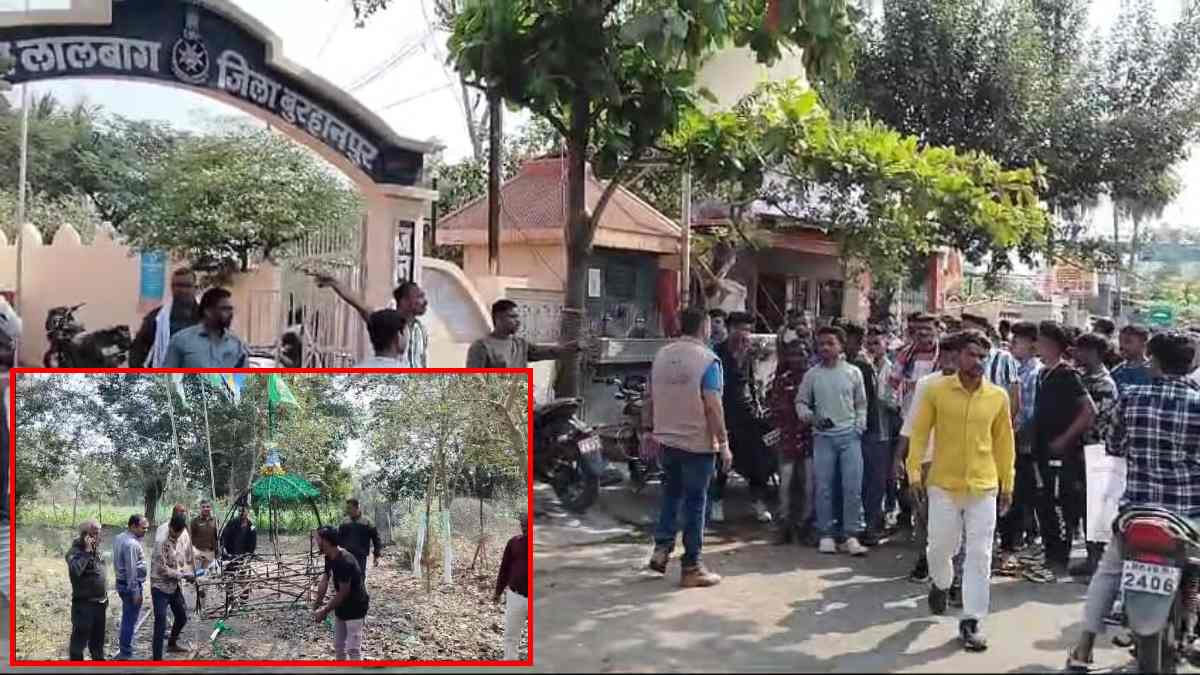 मुस्लिम कब्रिस्तान में लकड़ी से बने गुम्बद में लगी आगः तड़वी समाज ने किया थाने का घेराव, दोषियों पर की कार्रवाई की मांग, जांच में जुटी पुलिस