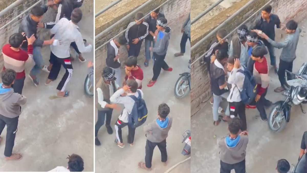 छात्रों के दो गुटों में विवाद: लात-घूंसें से जमकर हुई मारपीट, एक छात्र के सिर से बहा खून, Video वायरल