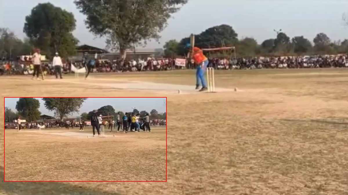 क्रिकेट मैच में खिलाड़ियों के बीच मारपीट: गलत डिसीजन को लेकर विपक्षी टीम ने बैट्समैन को पीटा, Video वायरल