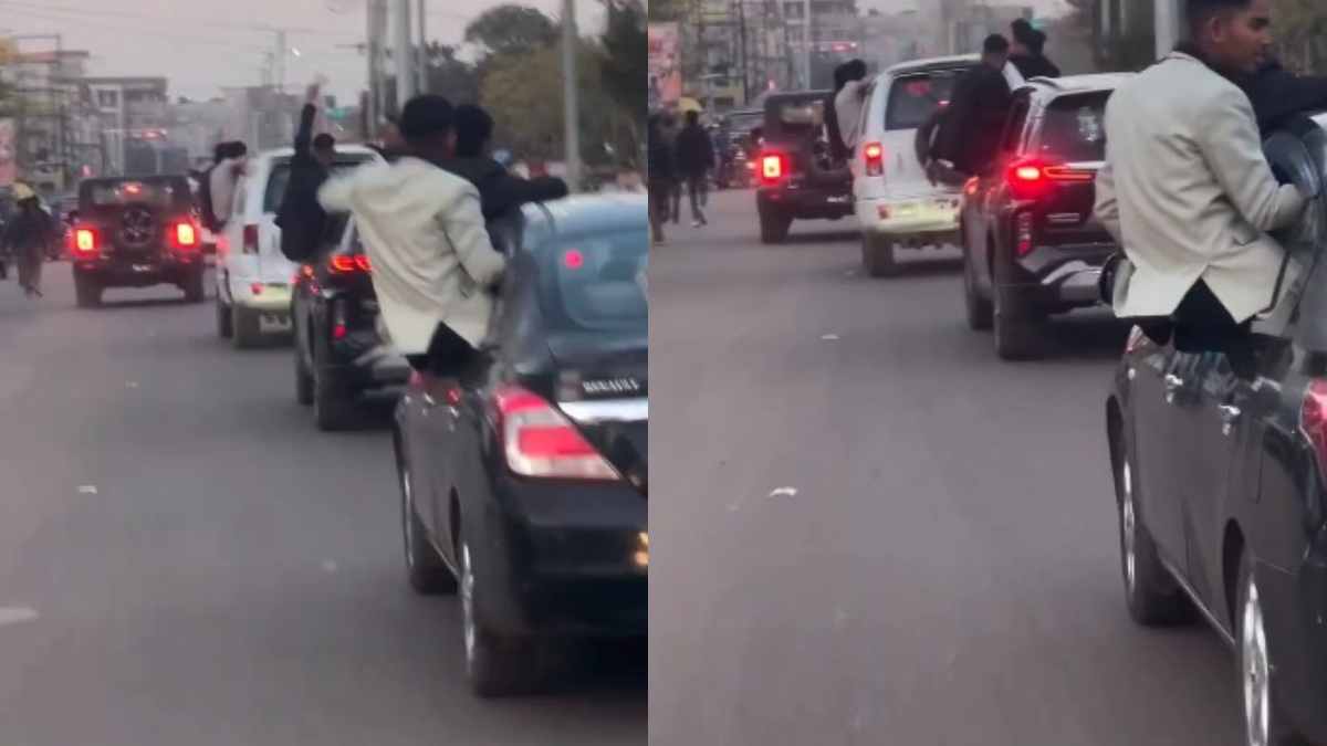 निकल गई न हीरोगिरी: 5 कारों से स्टंट कर हुड़दंग मचाना युवकों को पड़ा भारी, पुलिस ने 32 हजार से अधिक का काटा चालान
