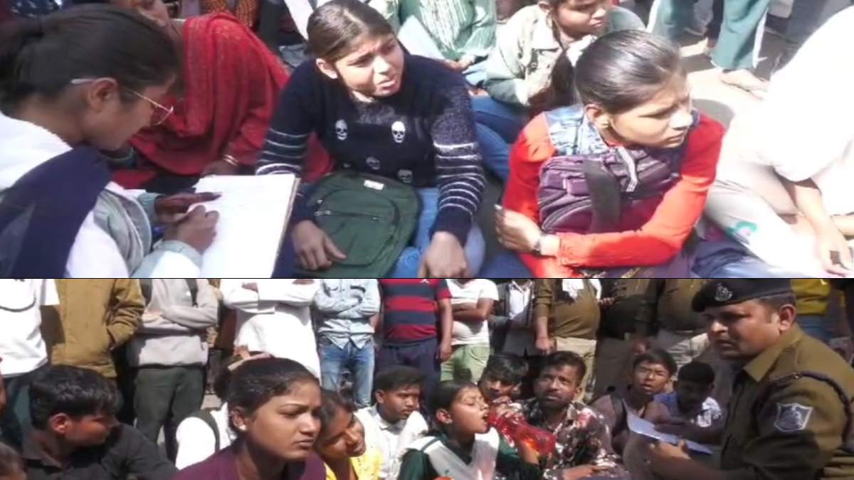 ग्वालियर में बोर्ड परीक्षा से वंचित छात्रों का चक्काजाम: कहा- 8.22 बजे पहुंचे, फिर भी नहीं दी एंट्री, समय से पहले बंद कर दिया गेट