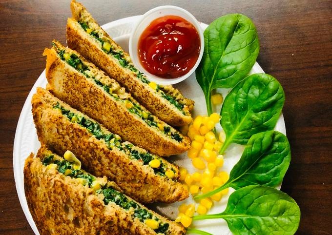 Spinach Corn Sandwich Recipe : घर पर आसानी से तैयार करें बाजार जैसा पालक-कॉर्न सैंडविच, बच्चे खाकर कहेंगे Its Yummy… जानें बनाने की आसान विधि 