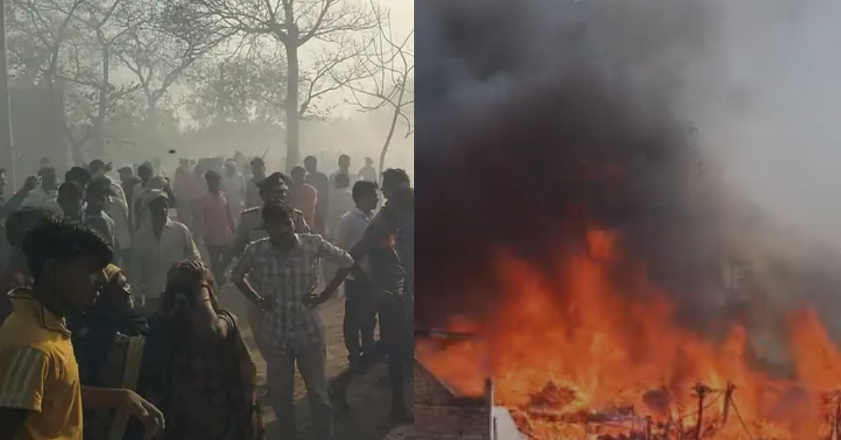 उन्नाव में खाना बनाते समय लगी भीषण आग, 18 घर जलकर खाक, दो लोग बुरी तरह झुलसे