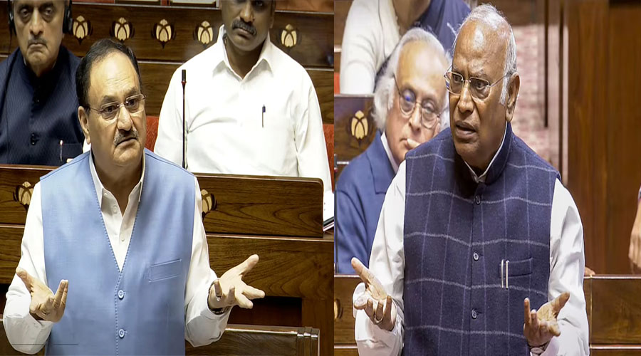 राज्यसभा में मल्लिकार्जुन खड़गे के बयान पर, जेपी नड्डा ने किया पलटवार,कहा- आप ट्रेनिंग लें,आपको…