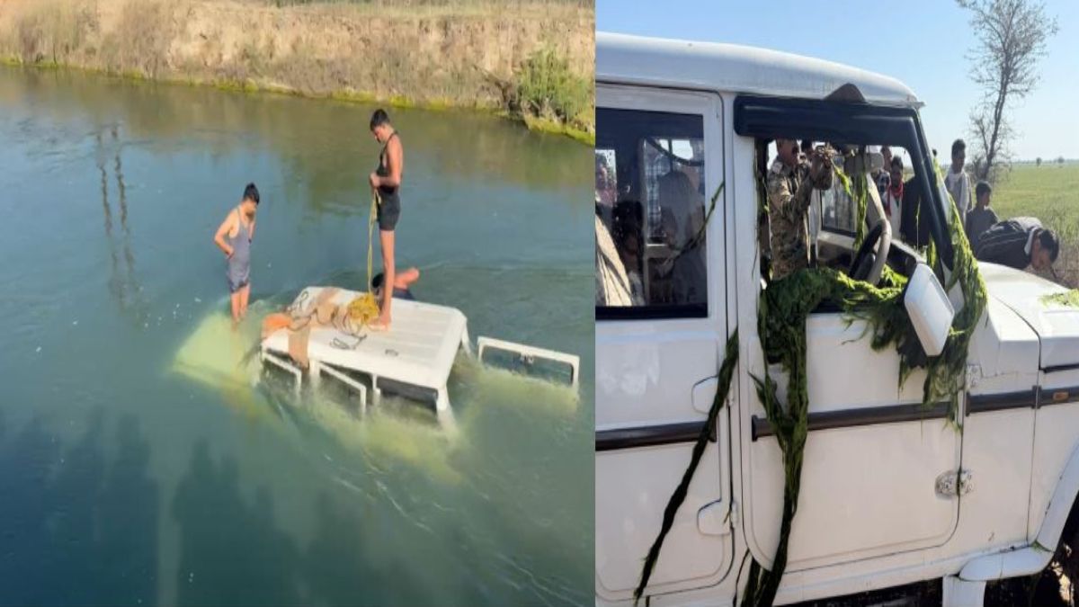 नहर में गिरी तेज रफ्तार कारः गाड़ी को बाहर निकाला, कार सवार सभी लोग लापता, रेस्क्यू जारी