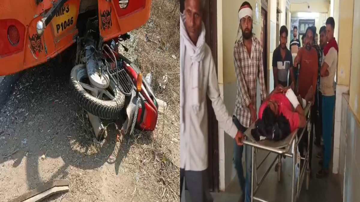 यात्री बस ने बाइक को मारी टक्कर, 1 घंटे तक घायल हालत में फंसा रहा युवक, फिर…