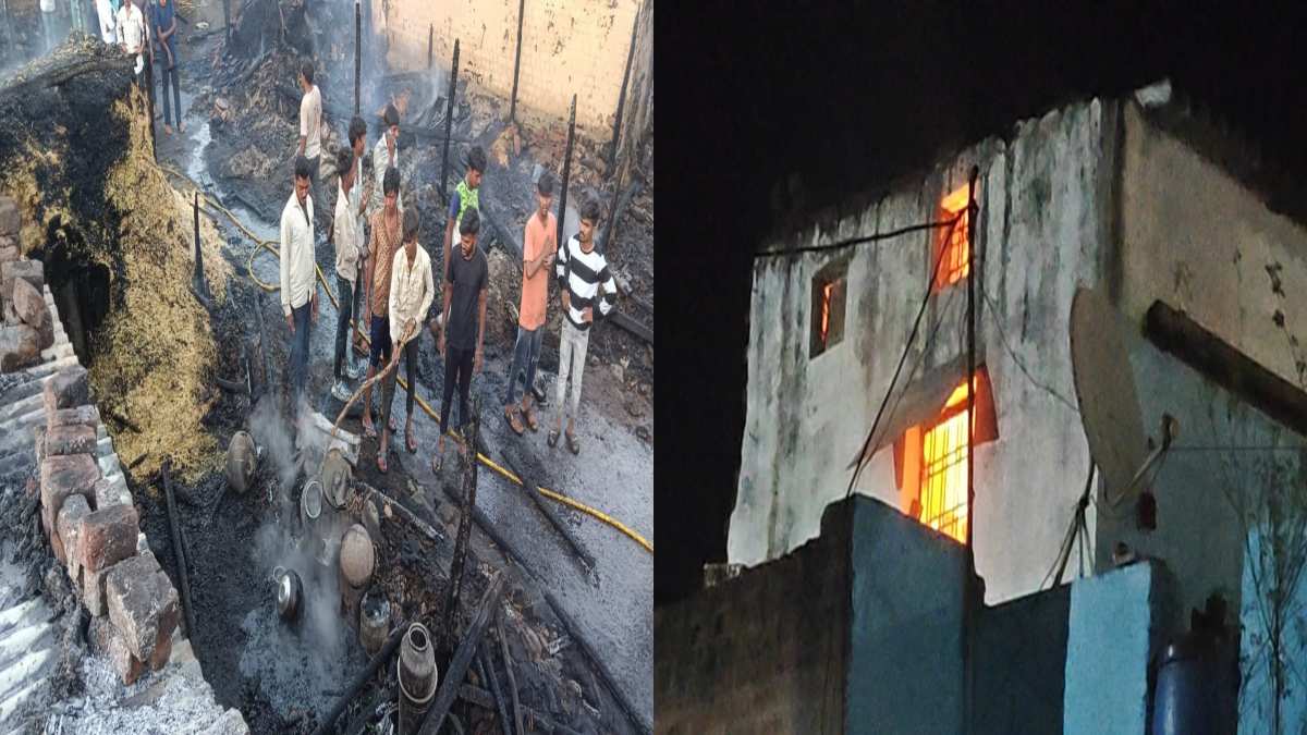 गर्मी की आहट से पहले आग का तांडव: धार में 6 कच्चे मकान जले, शडडोल में भी भीषण आगजनी