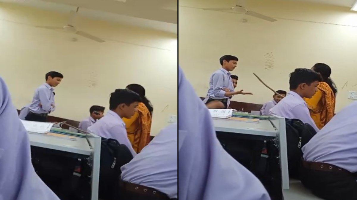 महिला प्रोफेसर ने छात्र को डंडे से पीटा: सरकार ने बच्चों पर हाथ उठाने को लेकर जारी की है गाइडलाइन, VIDEO सामने आने के बाद उठे सवाल