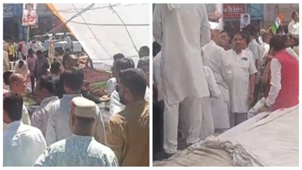 कांग्रेस के प्रदर्शन में मंच टूटने का मामला: कमजोर मंच बनाने वाले टेंट कारोबारी पर FIR, गिरने से कई नेताओं को आई थी गंभीर चोट  