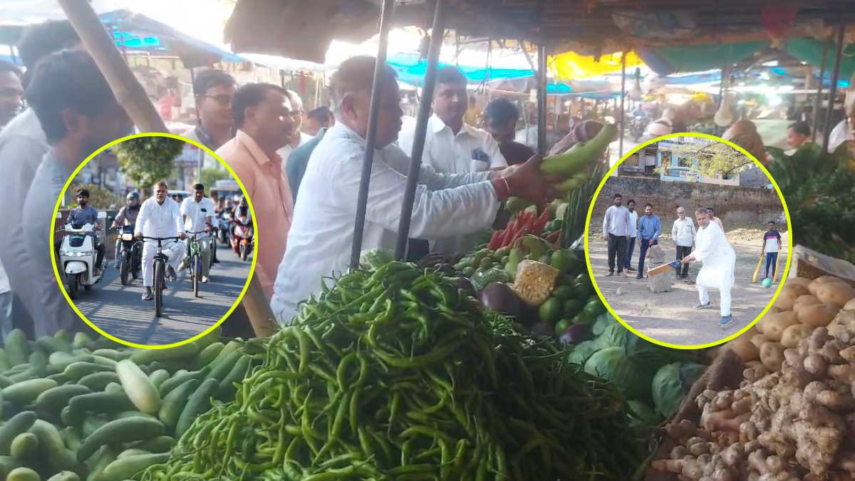 MP की सड़कों पर ऊर्जा मंत्री ने दौड़ाई साइकिल: मंडी पहुंचकर घर के लिए खरीदी सब्जी, युवाओं के साथ क्रिकेट भी खेला