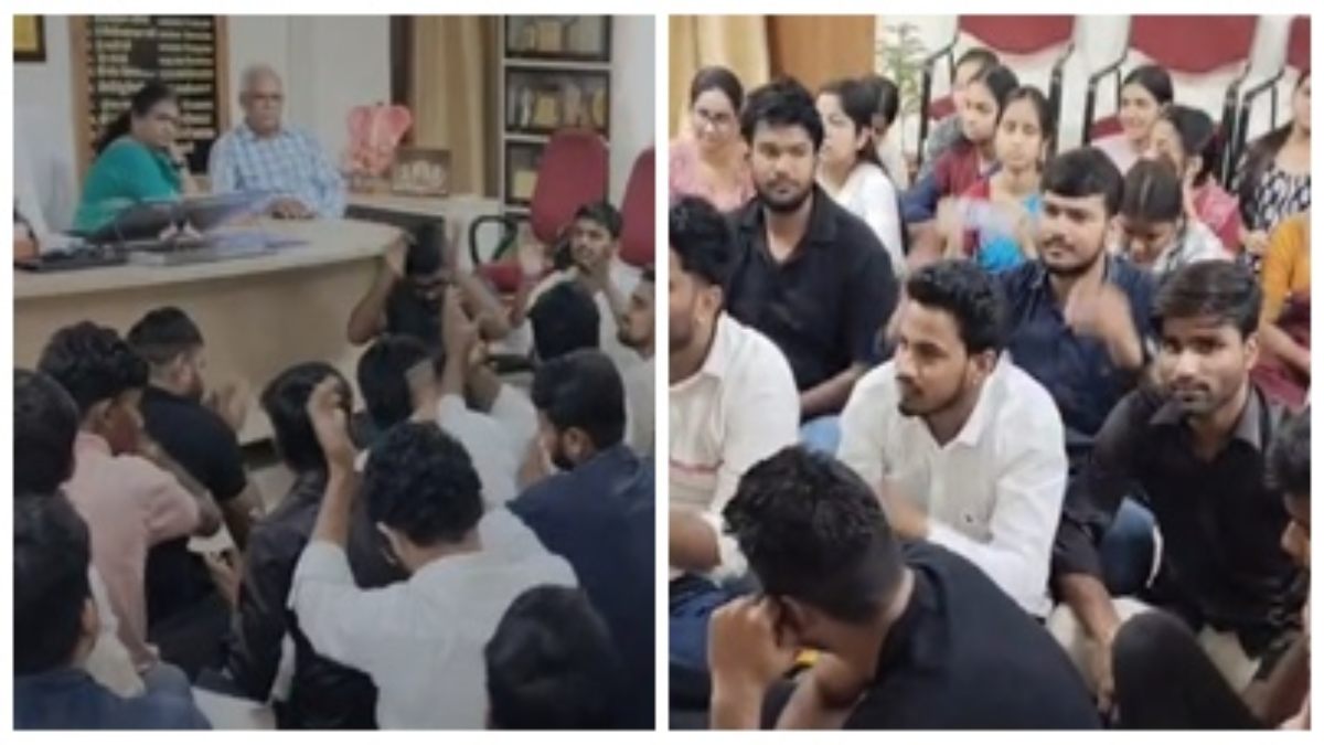 प्रोफेसर ने छात्राओं को भेजे अश्लील मैसेज! ABVP ने कुलपति के चेंबर में दिया धरना, कार्रवाई की मांग
