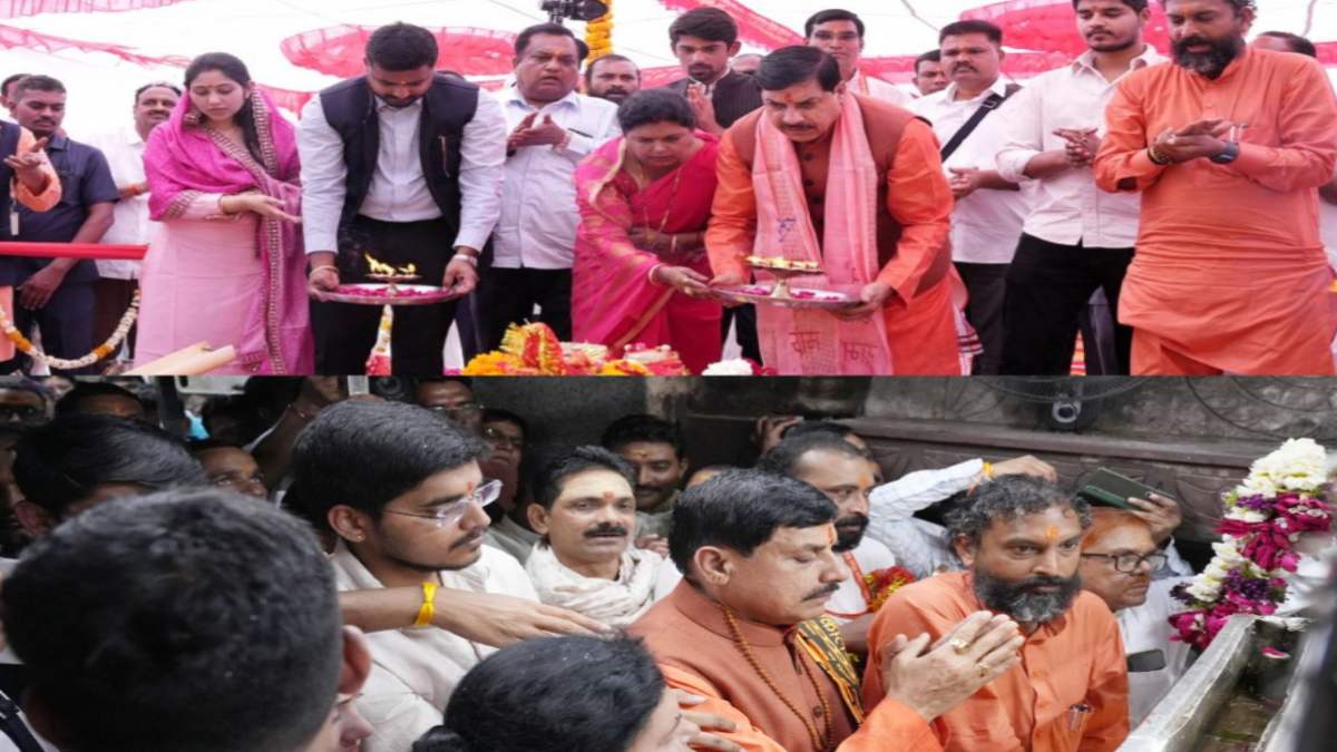 परिवार संग खंडवा पहुंचे सीएम डॉ मोहन: नर्मदा तट पर की पूजा अर्चना, ओंकारेश्वर ज्योतिर्लिंग के किए दर्शन, कहा- महाकाल की तर्ज पर होगा ओंकार लोक का निर्माण