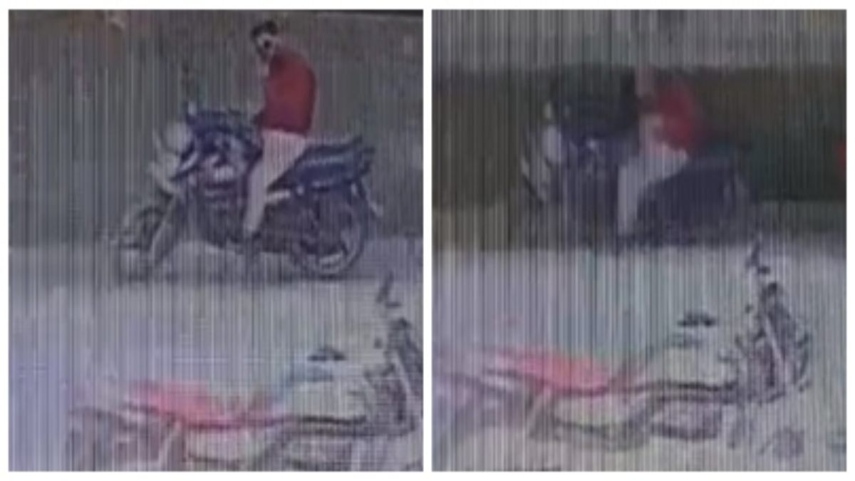 आराम से बाइक पर बैठा था युवक, तभी भरभराकर गिरी दीवार, CCTV में कैद हुआ रौंगटे खड़े करने वाला मंजर 