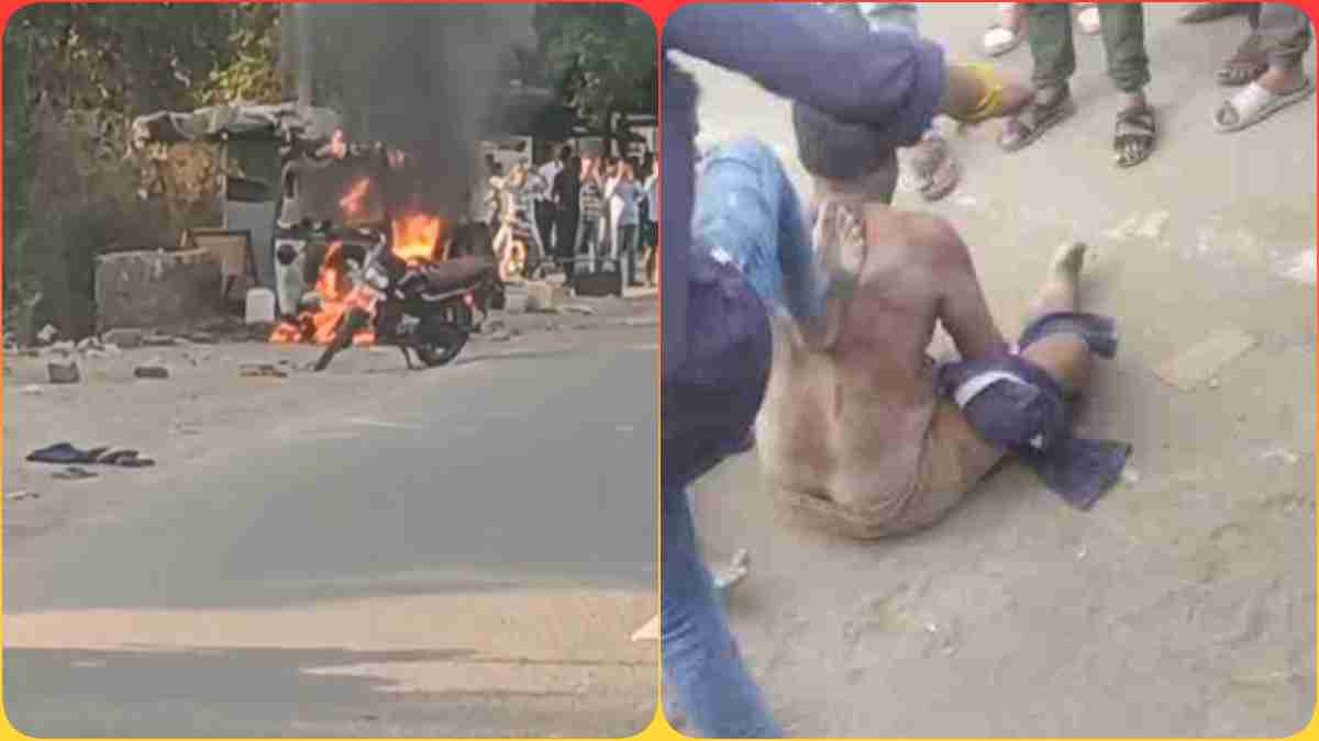 शराब, झगड़ा और आग: नशे के बाद ऑटो चालकों ने साथी के Auto में लगाई आग, सड़क पर हुई कपड़ा फाड़ लड़ाई
