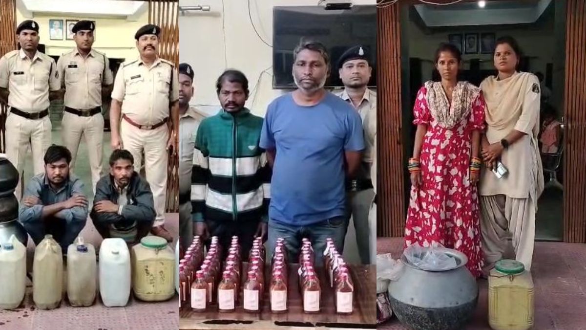 होली के मद्देनजर एक्शन में पुलिस, 113 लीटर महुआ और 100 पाव अंग्रेजी शराब बरामद, एक महिला समेत 6 आरोपी गिरफ्तार