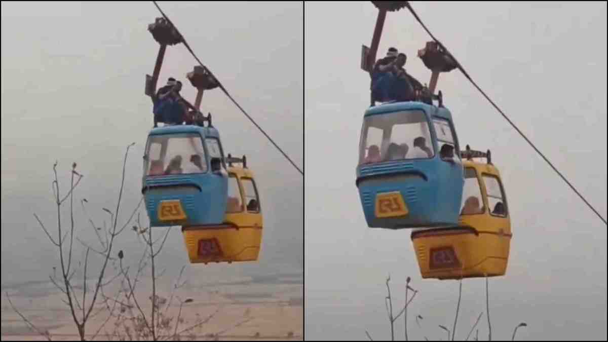 प्रसिद्ध मां विजयासन देवी मंदिर में रोपवे के ऊपर बैठे लोग, वायरल हुआ लापरवाही का Video, देख कर उड़ जाएंगे आपके होश
